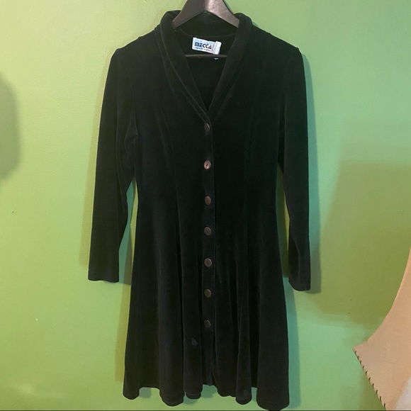 Vintage 1990’s velvet dress made in Canada - Picture 2 of 9